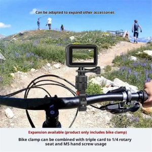 Camera Bike Handlebar Clamp Holder 1/4" Screw Mount Bike Clip Metal for GoPro Insta360 DJI OSMO 360 Cycling Motorcycle Bracket