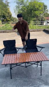 Modern ชุดโต๊ะเก้าอี้แคมป์ปิ้ง เก้าอี้ พร้อมโต๊ะปิกนิก ชุดโต๊ะสนาม พับง่าย เก็บสะดวก พกพาได้ แคมป์ปิ้งโต๊ะ95cm/120cm