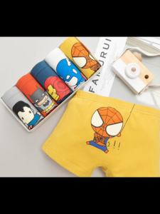 Fast Ship 5 Pcs (3-12 Years Old) Cute Kid Underwear Skin-friendly Breathable and Comfortable Childrens Boxer Briefs Super Hero Man