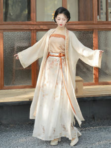 XiaoLuShui Orange Tangerine Pomegranate Silk Song Dynasty Hanfu Skirt Commute Work 2025 New Style Polyester Fiber 100%