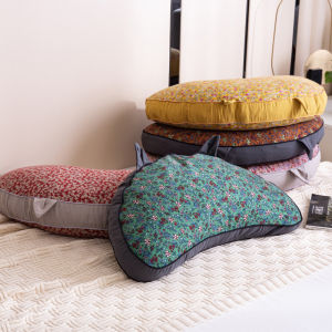 Trendy Cat Ear Buckwheat Pillow Hard Pillow Core Single Person Neck Support Pillow Cat Belly Nap Sleep Aid Cotton Fabric