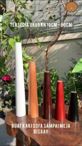 Woodenesia Kaki Kursi Meja Sofa Mentahan Finishing Bebas Custom Warna Kayu Mahoni 10cm - 30cm