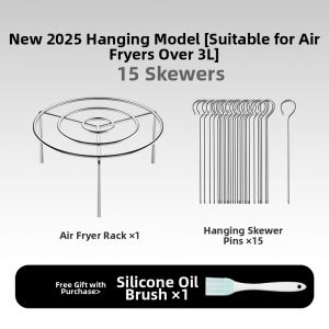 MAGIC KITCHEN | Stainless Steel Air Fryer Grill Hoop BBQ Grill Skewer Stand Accessories