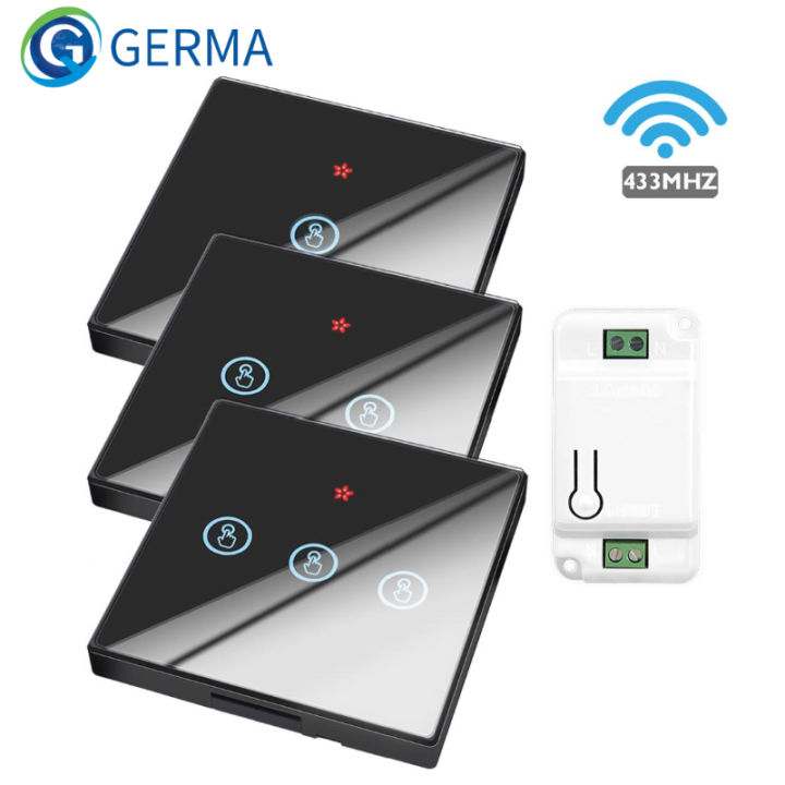 GERMA Smart Home Wireless Touch Switch Light Electrical 433Mhz Remote ...