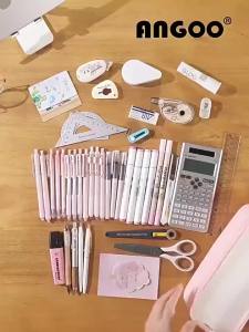 Túi Đựng Bút Lưới Trong Suốt Dung Tích Lớn Thiết Kế Đơn Giản Hộp Đựng Văn Phòng Phẩm Thi Cử Cho Học Sinh Để Mang Theo