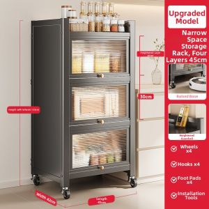 MEICHUWUYU | Kitchen Storage Shelf For Narrow Spaces Multifunctional Cabinets