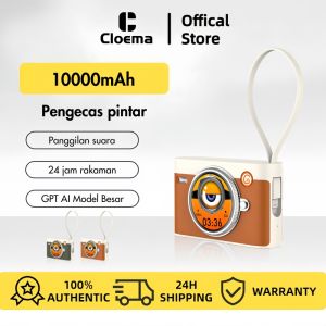 Cloema Functional Powerbank 10000mah Built in 2 Cables Type-C&Lightning 1.53inchs screen Multiple Themes AI Assistant Translate Music Album Mini Game