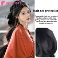 FORLISEE Synthetic Warring States Robe Wig Headdress Wei And Jin Style Bun Ancient Costume Back Hair Press Hair Bag Hanfu Wig. 