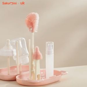 Sakumini 6in1 Travel Bottle Brush Set OTG: Sikat Botol Bayi Praktis & Aksesori Perjalanan