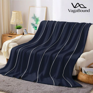 Navy Thin Vertical Stripe Flannel Blanket Warm Soft Halloween Christmas Decorative Couch Warm Cozy All-Season Gift