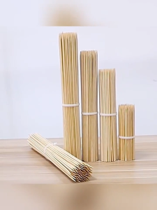 100pcs/Pack Sturdy Bamboo Bbq Skewers 8inch Disposable For Grilling Baking And Frying