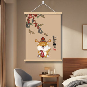 New Chinese Style Decorative Painting Electric Meter Box Cover Vertical Hanging Artwork for Living Room And Restaurant Wall