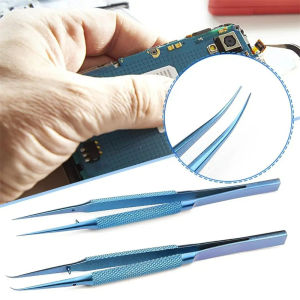 Professional Precision Titanium Alloy Tweezers With Curved Or Straight Tip Phones Motherboard Antimagnetic Electronics Forceps