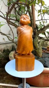 Tượng gỗ vạn sự tùy duyên an nhiên cao 40cm - Tượng Phong Thủy - Trang Trí Phòng Khách Decor - Quà Tặng Gỗ Mỹ Nghệ - Quà Tặng Tân Gia Khai Trương