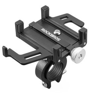 ROCKBROS ที่วางโทรศัพท์มือถือสำหรับจักรยานอลูมิเนียมอัลลอยด์สำหรับรถยนต์ไฟฟ้าที่วางอุปกรณ์นำทางสำหรับรถจักรยานยนต์เดลิเวอรี่ที่วางรถสำหรับผู้ขับขี่ขับแทน