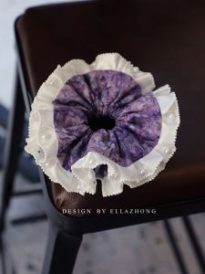 Original Design Purple Dream Vintage Sweet Pearl Hair Ties Edged Elastic Hair Bands Ballet Style Hair Accessories