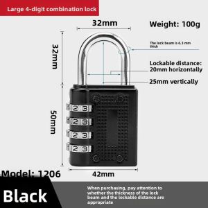 WANGDALI | Password Lock Long Cabinet Rust-Resistant Large Lock Waterproof U-Shaped Lock