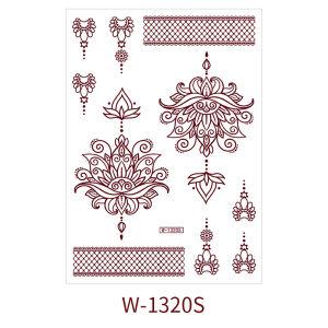 Waterproof Brown Henna Tattoo Stickers for Hand Marroon Henna Stickers for Women Mehndi Design Body Art Femal Festival Wedding