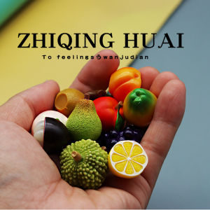 Mini Independent Blind Bag Simulated Food Toys Fruits like Durian Peach Grape Lemon Display Pieces House Role Play Gifts