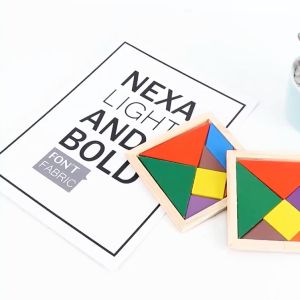Wooden Tangram Puzzle Gift Bag Children Mental Development Kids Educational Toy Goodie Bag