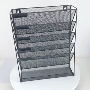 wjhh ชั้นวางเอกสารติดผนังอเนกประสงค์ขนาด A4ชั้นวางเอกสารโลหะหลายชั้นสำหรับติดผนังชั้นวางเอกสารเครื่องเขียนชั้นเก็บนิตยสาร Wall File Organizer