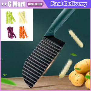 Crinkle Wavy Slicer Knife Stainless Steel Potato Chip Slicer Dough Vegetable Fruit Potato Cutter Chopper French Kitchen Tools