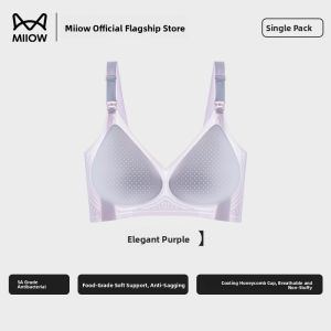 Miiow | Maternity Nursing Underwear Womens Anti-Sagging Gathered Postpartum Milk Feeding Special Large Size Bra Spring Summer Thin Model