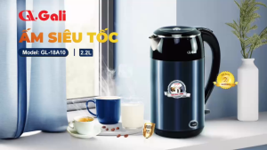 Ấm siêu tốc Gali GL-18A10 2.2 Lít 2 lớp chống nóng giữ ấm. Hàng nhập khẩu chính hãng bảo hành 24 tháng.