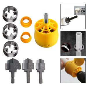 【VALUESP】 3pcs Drill Bit+Pipe Threading Tool Set For Water Pipe Expansion Punch Stepped Drill Bit 6.35mm Hexagonal Handle