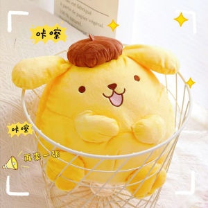 JOJO CASTLE Pompompurin Plush Sanrio Big Doll Kawaii Pudding Dog Pillow Pom Pom Purin Plush Toy Long-Striped Sleeping Pillow Cartoon Cute Stuffed Decoration Toys Pom Pom Purin Plush Birthday Gift for Girl Children Kids Big Doll for Girl 布丁狗玩偶 三丽鸥 娃娃