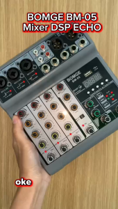 BMG-05 Audio Mixer Soundboard Mixing Console with 5-Channel Digital USB Bluetooth Echo Delay Effects Input 48V Phantom Power Stereo for Recording Live Streaming Podcasting