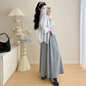 Summer Stripe Sun Protection Maternity Dress