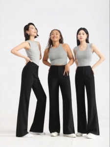HIPPIE MISS | Wool Blend Flared Trousers