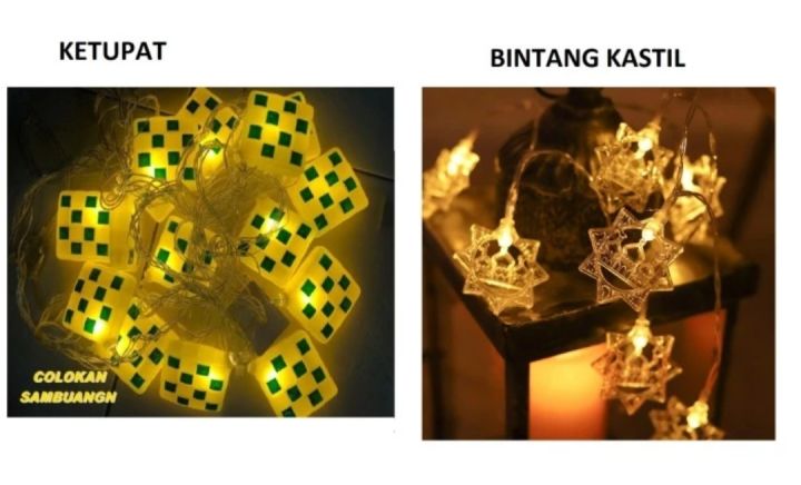 Lampu Hias Ketupat Lebaran & Bintang Kastil - Lampu Dekorasi Lebaran