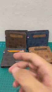 Menbense D3301-24 Dompet Uang Lipat Tebal Pria Wanita Bahan Sintetis Lembut Muat Banyak Cash