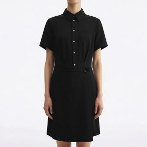 AMII | Commuter Style Glitter Floral Half-Placket Patchwork Dress