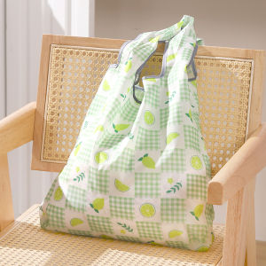 Portable Foldable Large Capacity Shopping Bag: Eco-friendly Canvas Bag for Groceries Printing Trend Origin Guangzhou China