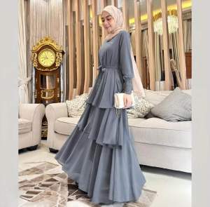 (COD) DRESS TERBARU BAHAN CERUTTY BABYDOLL PREMIUM FULL FURING BUSUI WUDHU FRIENDLY