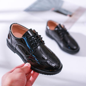 Childrens Black Leather Shoes Spring Autumn New Style Girls Dress Shoes Boys British Style Single Shoes Primary School Performance Shoes