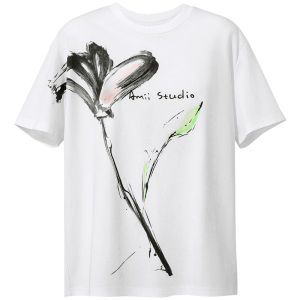 AMII | Round Neck Art Print Ice-Cool Short Sleeve Womens T-Shirt