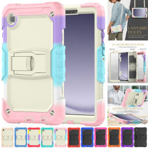 Cho Samsung Galaxy Tab A9 5g 8.7 inch SM-X110 x115 x117 Tab A9 + 5g 11.0 inch SM-X210 x216b x218u máy tính bảng đầy đủ 3-Lớp Bảo vệ Silicone Chống Sốc Loại nặng đứng trường hợp bìa với dây đeo