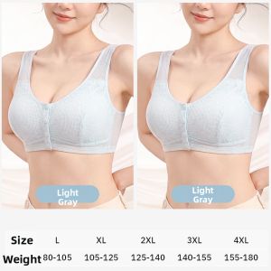 DAIBONI | Summer Easy On-Off Large Size Gather Front Open Bra for Middle-Aged and Elderly Anti Side-Breast Spillover Fixed Cups