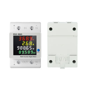 Gaqqee | Máy Đo Điện Áp Kỹ Thuật Số LCD 14-600V 63A DIN-Rail Đa Chức Năng 1 Pha 4 Trong 1 Cho Động Cơ DC Đo Năng Lượng