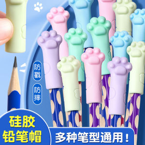 Transparent Triangle Hexagonal Pencil Cap Protector Cover Extended Grip Pen Cover for Kindergarten Children Students