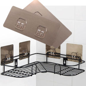 Waterproof Strong Adhesive Hook Shelf Sticker for Bathroom Kitchen Wall Shelf Rack Sticking Wall Screw Hook Hanger