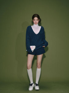 OIOI ESSE | Bộ Áo Sweater Knit Dáng Rộng Cổ V Dopamine