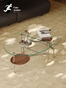 Tide leader | Minimalist Bauhaus Glass Designer Coffee Table