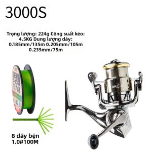 fishingfans | Máy Câu Cá FISHINGFANS ORCA S1 Siêu Nhẹ Lực Kéo Tối Đa 4-4.5kg Thân Kim Loại Dùng Cho Câu Cá Nước Mặn Tay Quay Thuận Cả Hai Tay Tỉ Số Truyền 5.2:1
