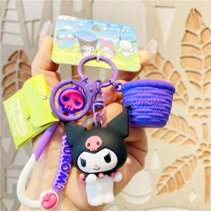 Sanrio Hello Kitty Car Keychain Mermaid Design Creative Gift Mini Pendant Ornament PVC Material Punk Style Trendy Festival Supplies