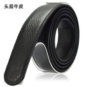 Genuine Leather Belt Mens Automatic Buckle No Head Waist Belt No Head Pants Belt Pure Calfskin No Buckle Head Band Body